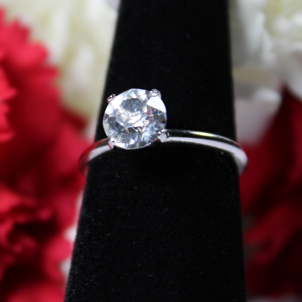 solitaire ring with CZ stone